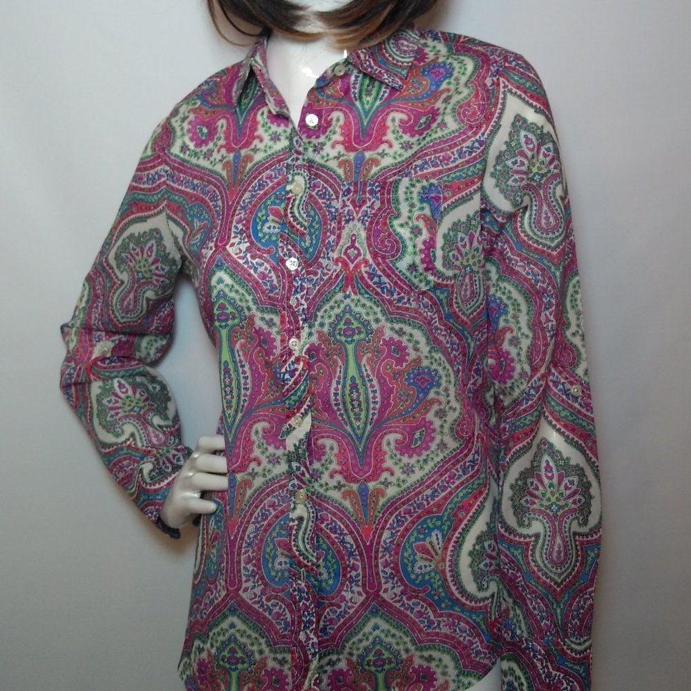 Talbots Paisley Button Down Shirt
